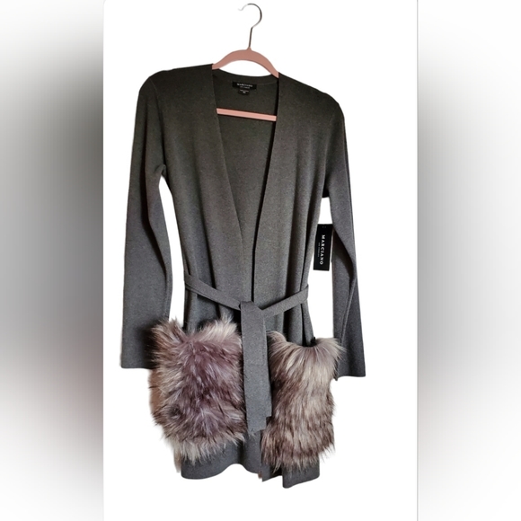 Marciano Guess cardigan with fur pockets - Picture 3 of 7